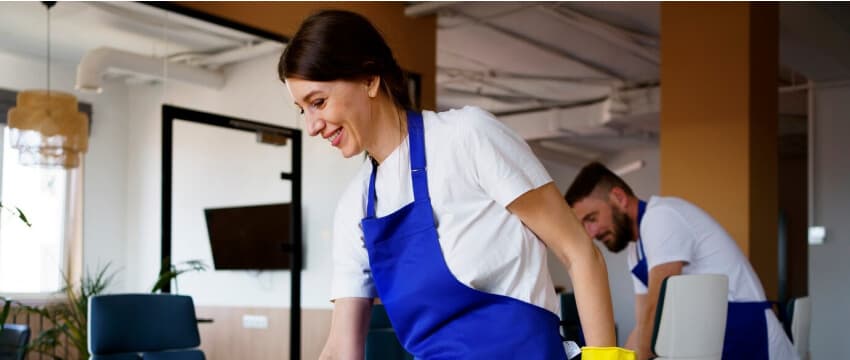 Post-construction cleaning for refreshed spaces cleaning result
