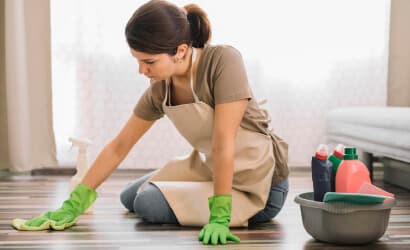 Post-construction cleaning for refreshed spaces detail